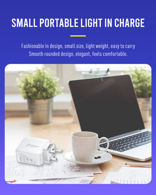 UK 2-Pin USB-C Charger with Dual Ports, 100W High-Speed Type-C Power Adapter for Laptops, Tablets, and Smartphones