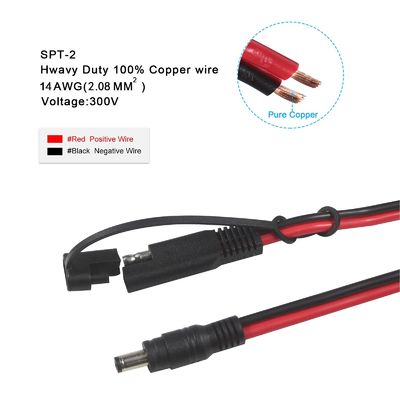 SAE to DC Coaxial Adapter Cable - 6Ft 14AWG Quick Release Disconnect Plug 5.5mmx2.1mm Male Jack Extension Power with 8mm 2.5mm 3.5mm Adapters for Automotive (B09N3LCJ4F)