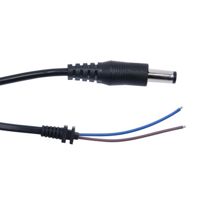 DC Male Power Plug to Tinned Stripped Wire Pigtail Cable -2.1mm x 5.5mm Connector for 12V Power Supply, CCTV, LED Strip, DIY
