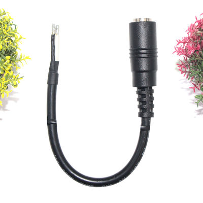 Right Angle DC Power Socket To Tinned Stripped Wire Cable -2.1mm X 5.5mm Female Jack For LED, CCTV, DIY Power Supply