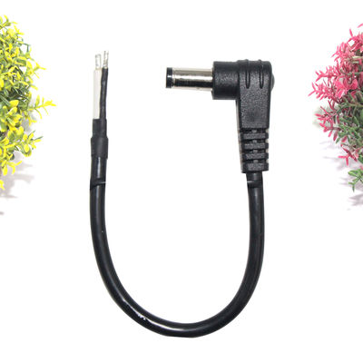 Right Angle DC Power Socket To Tinned Stripped Wire Cable -2.1mm X 5.5mm Female Jack For LED, CCTV, DIY Power Supply