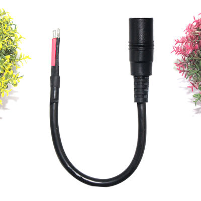 Right Angle DC Power Socket To Tinned Stripped Wire Cable -2.1mm X 5.5mm Female Jack For LED, CCTV, DIY Power Supply