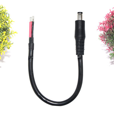 Right Angle DC Power Socket To Tinned Stripped Wire Cable -2.1mm X 5.5mm Female Jack For LED, CCTV, DIY Power Supply
