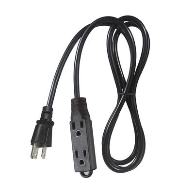NEMA 5-15P to Single Receptacle Power Extension Cord - 3 Prong AC Plug to 1 Outlet Cable for Home, Office, Workshop, 125V 13A