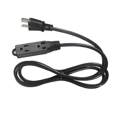 NEMA 5-15P to Single Receptacle Power Extension Cord - 3 Prong AC Plug to 1 Outlet Cable for Home, Office, Workshop, 125V 13A