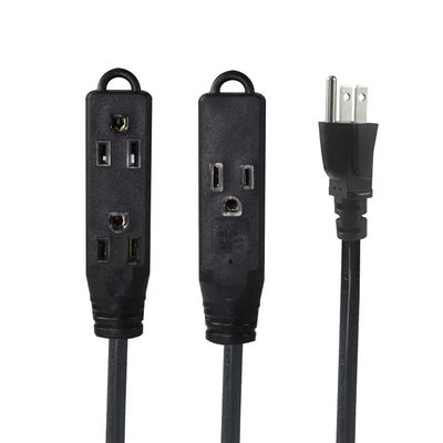 NEMA 5-15P to Single Receptacle Power Extension Cord - 3 Prong AC Plug to 1 Outlet Cable for Home, Office, Workshop, 125V 13A