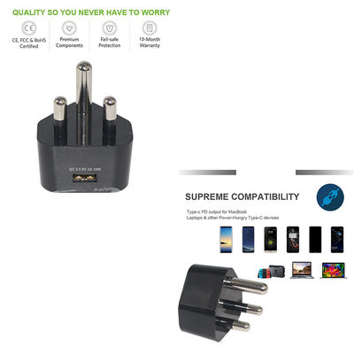 South Africa SA Plug to USB-C Charger Cable – AC Power Adapter Cord for Mobile Phone, Tablet, USB-C Devices