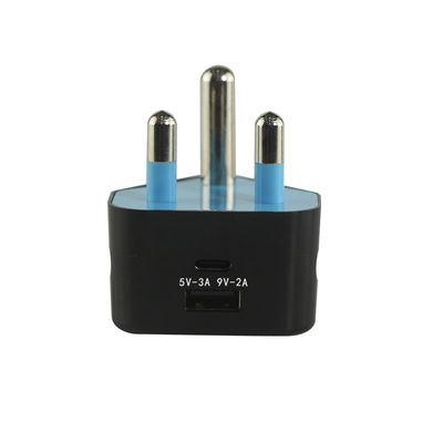 South Africa SA Plug USB Charger with USB-C and USB-A Ports – 5V 3.4A Dual Output Wall Adapter for Mobile Phones, Tablets, USB Devices