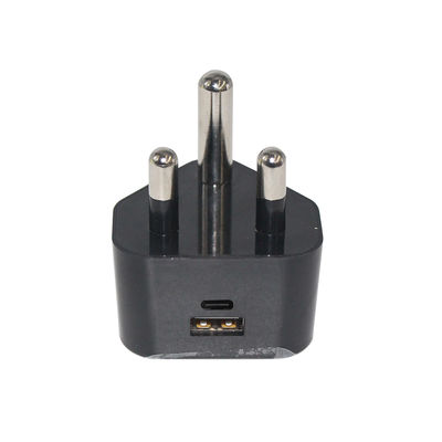 South Africa SA Plug USB Charger with USB-C and USB-A Ports – 5V 3.4A Dual Output Wall Adapter for Mobile Phones, Tablets, USB Devices