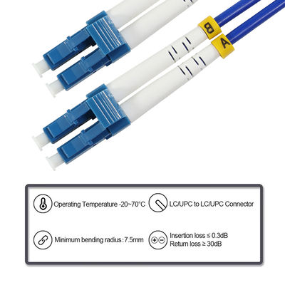 LC to LC Duplex OM3 Multimode Fiber Patch Cable 50/125μm
