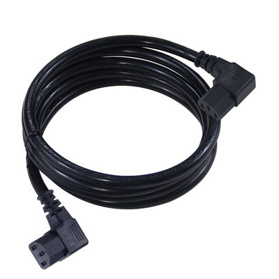 Right-Angle C13 to C13 Power Extension Cord 90 Degree IEC 60320 Plug to Receptacle Cable for PDU Server Monitor