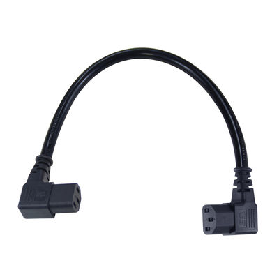 Right-Angle C13 to C13 Power Extension Cord 90 Degree IEC 60320 Plug to Receptacle Cable for PDU Server Monitor