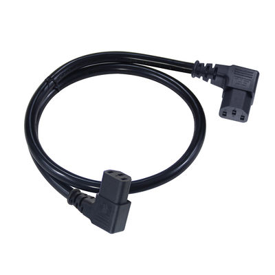 Right-Angle C13 to C13 Power Extension Cord 90 Degree IEC 60320 Plug to Receptacle Cable for PDU Server Monitor