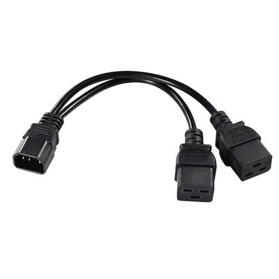 IEC 60320 Male to 2 x C19 Female Y Cable C14 to Dual C19 Power Splitter Cable for PDU Server Rack Data Center