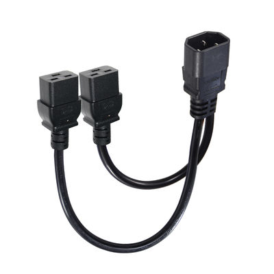 IEC 60320 Male to 2 x C19 Female Y Cable C14 to Dual C19 Power Splitter Cable for PDU Server Rack Data Center