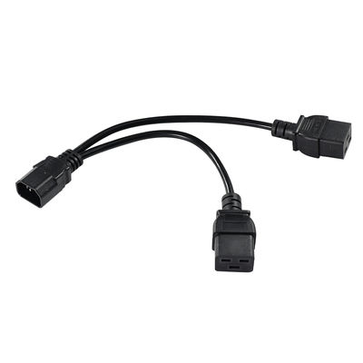 IEC 60320 Male to 2 x C19 Female Y Cable C14 to Dual C19 Power Splitter Cable for PDU Server Rack Data Center