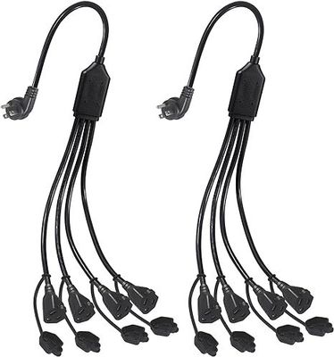 NEMA 5-15P to 2/4-Way US Outlet Power Splitter Cord - 125V AC Y Extension Cable for Home, Office, Workbench, Charger