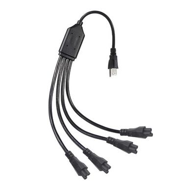 NEMA 5-15P to 4-Way IEC C5 Power Splitter Cord- US Plug to Cloverleaf Adapter Cable for Laptop, Adapter, Notebook Charger