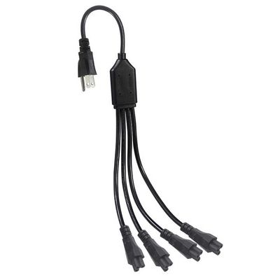 NEMA 5-15P to 4-Way IEC C5 Power Splitter Cord- US Plug to Cloverleaf Adapter Cable for Laptop, Adapter, Notebook Charger