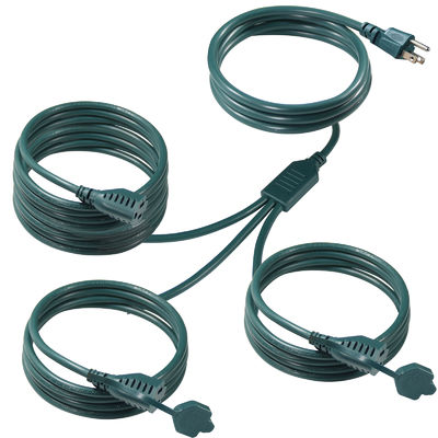 NEMA 5-15P to 3-Way US Outlet Splitter Power Extension Cord - 125V AC Heavy-Duty Cable for Home, Office, Workshop