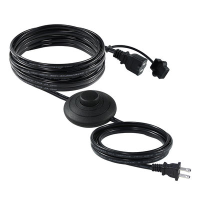 NEMA 1-15P to US Power Outlet Extension Cord with Foot Pedal Switch - Inline Step Control Cable for Lamp, Desk Light, Home Use