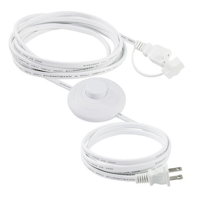 NEMA 1-15P to US Power Outlet Extension Cord with Foot Pedal Switch - Inline Step Control Cable for Lamp, Desk Light, Home Use