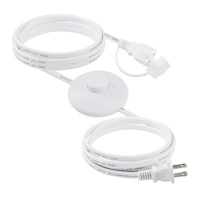 NEMA 1-15P to US Power Outlet Extension Cord with Foot Pedal Switch - Inline Step Control Cable for Lamp, Desk Light, Home Use