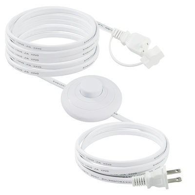 NEMA 1-15P to US Power Outlet Extension Cord with Foot Pedal Switch - Inline Step Control Cable for Lamp, Desk Light, Home Use