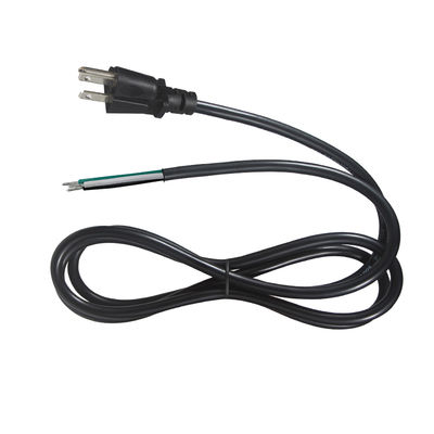 NEMA 5-15P Power Cord with Tinned Stripped Wire End-3-Conductor US Plug Cable for DIY Wiring, Panel, Terminal Block Use