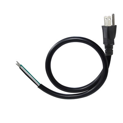 NEMA 5-15P Power Cord with Tinned Stripped Wire End-3-Conductor US Plug Cable for DIY Wiring, Panel, Terminal Block Use