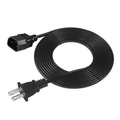 NEMA 1-15P to IEC C18 Power Cord - 2-Prong US Plug to C18 Connector Cable for Laptop Adapter, Projector, Monitor Power Supply
