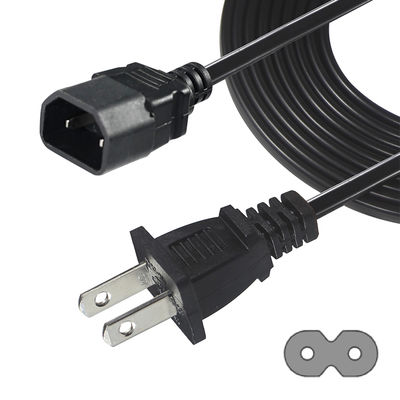 NEMA 1-15P to IEC C18 Power Cord - 2-Prong US Plug to C18 Connector Cable for Laptop Adapter, Projector, Monitor Power Supply