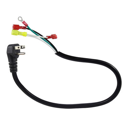 Right Angle 3P US Plug to Spade/Ring Terminal Power Cable, 14AWG 3-Wire Pre-Terminated Cord for Amplifier Audio Equipment 3/6FT