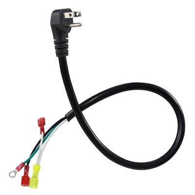 Right Angle 3P US Plug to Spade/Ring Terminal Power Cable, 14AWG 3-Wire Pre-Terminated Cord for Amplifier Audio Equipment 3/6FT