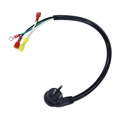 Right Angle 3P US Plug to Spade/Ring Terminal Power Cable, 14AWG 3-Wire Pre-Terminated Cord for Amplifier Audio Equipment 3/6FT