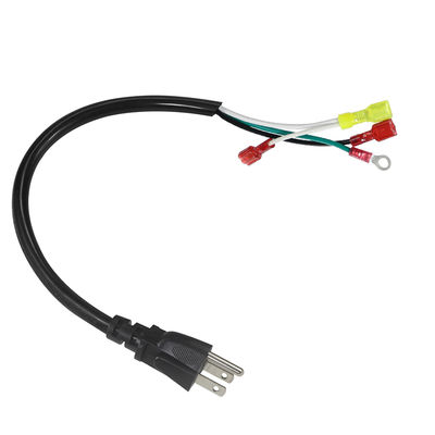 Right Angle 3P US Plug to Spade/Ring Terminal Power Cable, 14AWG 3-Wire Pre-Terminated Cord for Amplifier Audio Equipment 3/6FT
