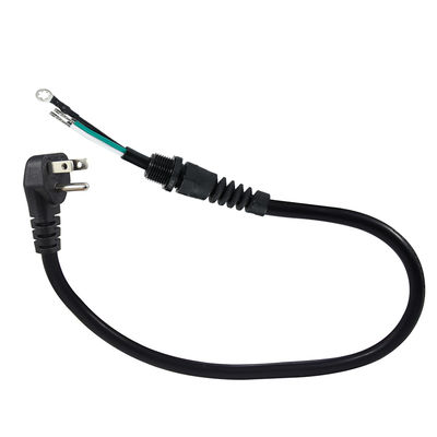 NEMA 5-15P Right Angle to Schuko Plug Power Cable with Strain Relief