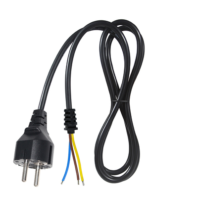 EU Plug to Tinned Stripped Wire Power Cord- 2-Pin Euro Power Cable for DIY AC Wiring, Panel Connection, Equipment Input