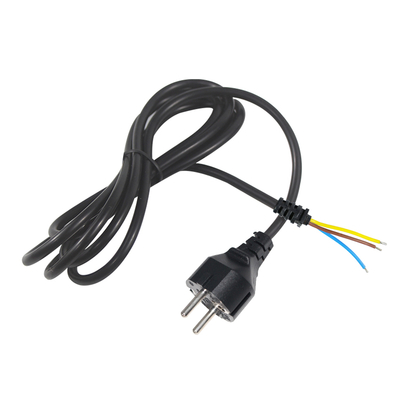 EU Plug to Tinned Stripped Wire Power Cord- 2-Pin Euro Power Cable for DIY AC Wiring, Panel Connection, Equipment Input