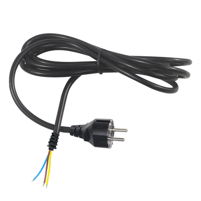EU Plug to Tinned Stripped Wire Power Cord- 2-Pin Euro Power Cable for DIY AC Wiring, Panel Connection, Equipment Input
