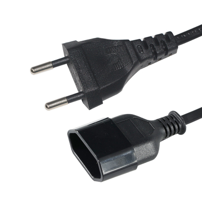EU 2-Pin Male to Female Extension Cord 1.2 M European AC Power Extension Cable for Home Kitchen Office Indoor Appliance