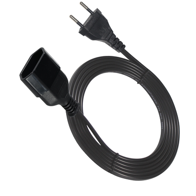 EU 2-Pin Male to Female Extension Cord 1.2 M European AC Power Extension Cable for Home Kitchen Office Indoor Appliance