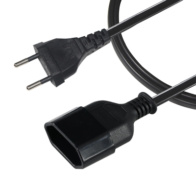 EU 2-Pin Male to Female Extension Cord 1.2 M European AC Power Extension Cable for Home Kitchen Office Indoor Appliance