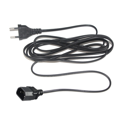 EU Plug To IEC C18 Power Cord 2-Pin European AC Cable For Laptop Adapter, Audio Amplifier, Projector, Printer, 250V 2.5A
