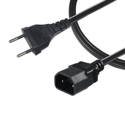 EU Plug to IEC C18 Power Cord 2-Pin 250V 2.5A Black