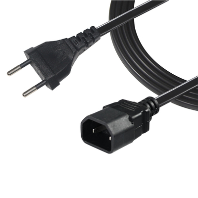 EU Plug To IEC C18 Power Cord 2-Pin European AC Cable For Laptop Adapter, Audio Amplifier, Projector, Printer, 250V 2.5A
