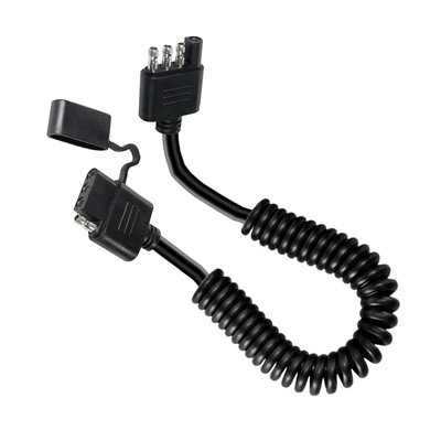 4-Pin Coiled Trailer Light Extension Cable -Weatherproof Spiral Wire Harness for Trailer RV Tow Vehicle Brake Signal Lights