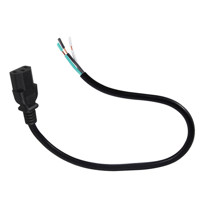 IEC C13 to Stripped Wire Power Cable -AC Power Cord with Open-End Bare Wire for Server, PDU, Power Distribution, 10A 250V