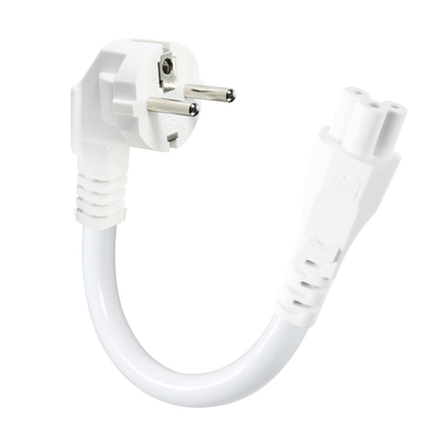 EU Plug to IEC C5 Power Cord-European 2-Pin AC Cable for Laptop Adapter, Notebook, Projector, 2.5A 250V Cloverleaf Connector