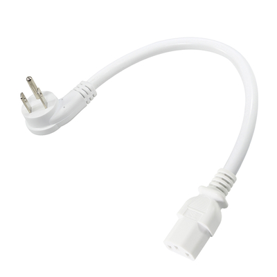 Right Angle NEMA 5-15P to C13 Power Cord- 3-Prong US Plug to IEC C13 AC Cable for Monitor, Server, PDU, 10A 125V